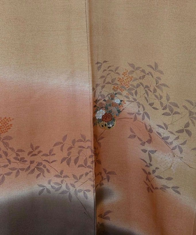 【美品】訪問着フルセット　正絹　袷　手描き　駒刺繍　金銀彩　唐織六通袋帯