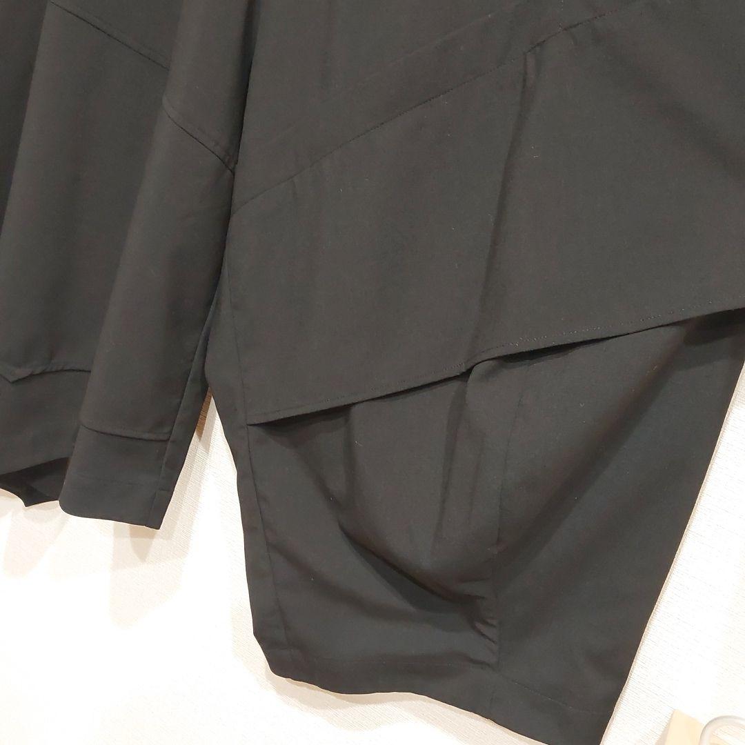 タグ付【MOYURU 萌】モユル 変形パンツ アシンメトリー ウエストゴム 黒