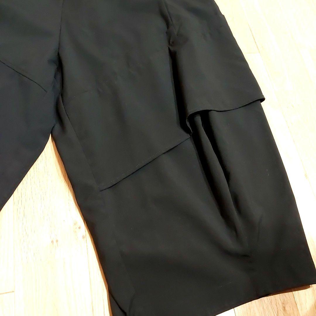 タグ付【MOYURU 萌】モユル 変形パンツ アシンメトリー ウエストゴム 黒