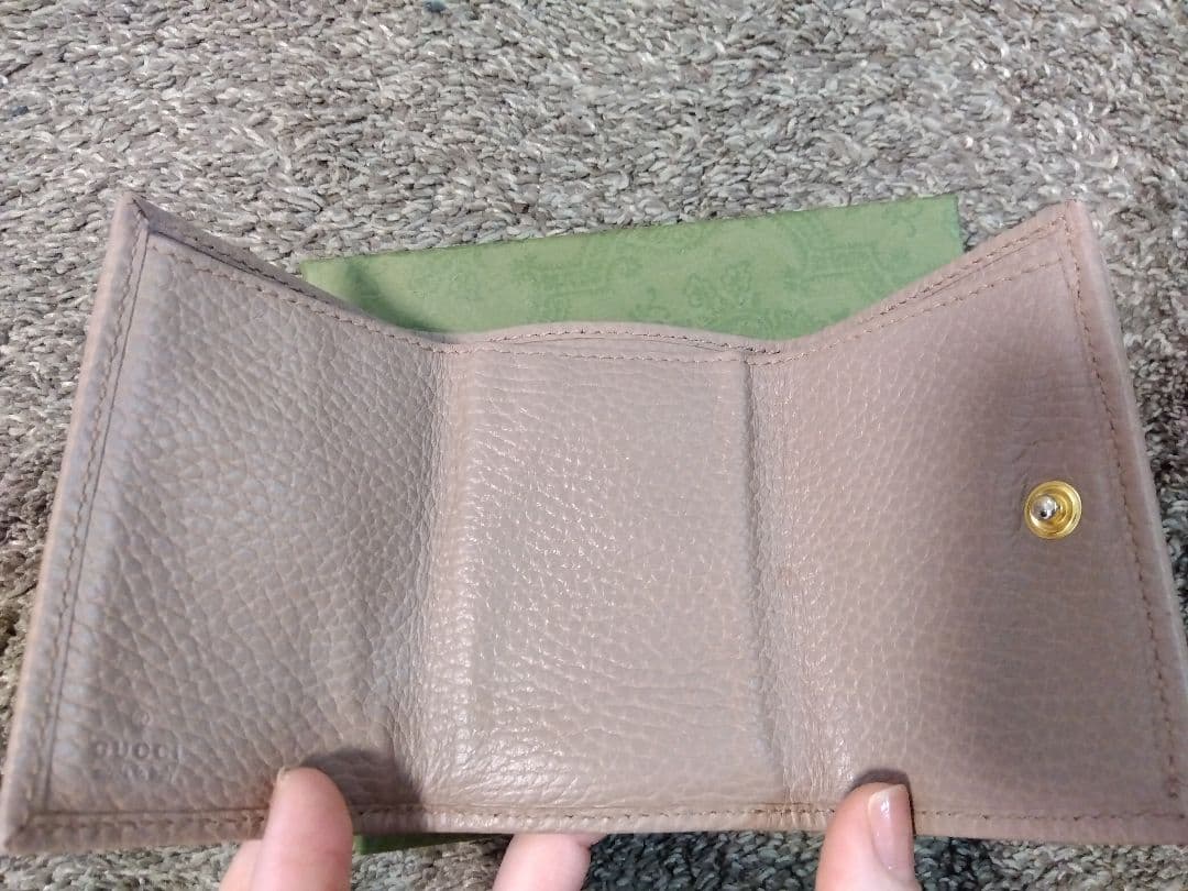 GUCCI ミ二財布 レザー 三つ折り財布 GGマーモント