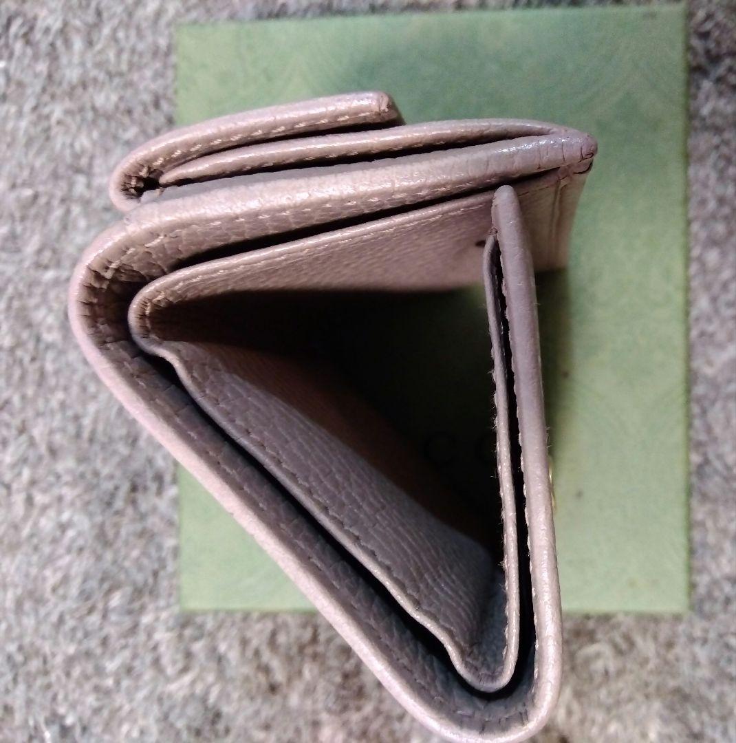 GUCCI ミ二財布 レザー 三つ折り財布 GGマーモント
