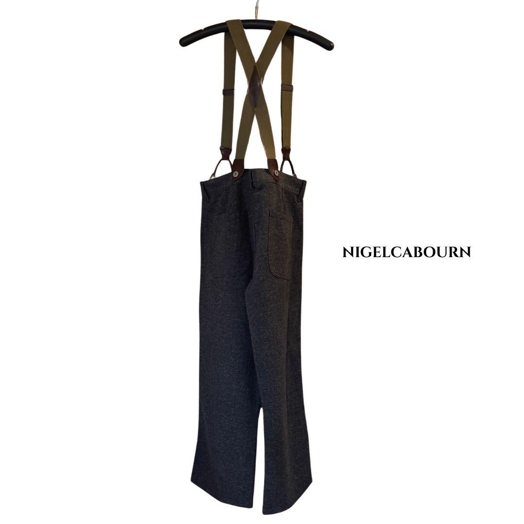 Nigel Cabournサスペンダー オリーブグリーン×ブラウン ゴム×レザー