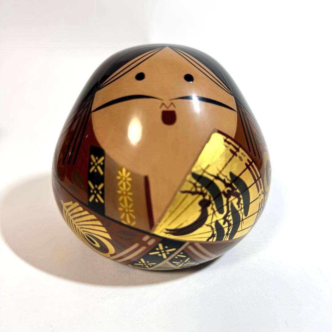 大内人形5点&紀州雛1点 木製漆塗り台付