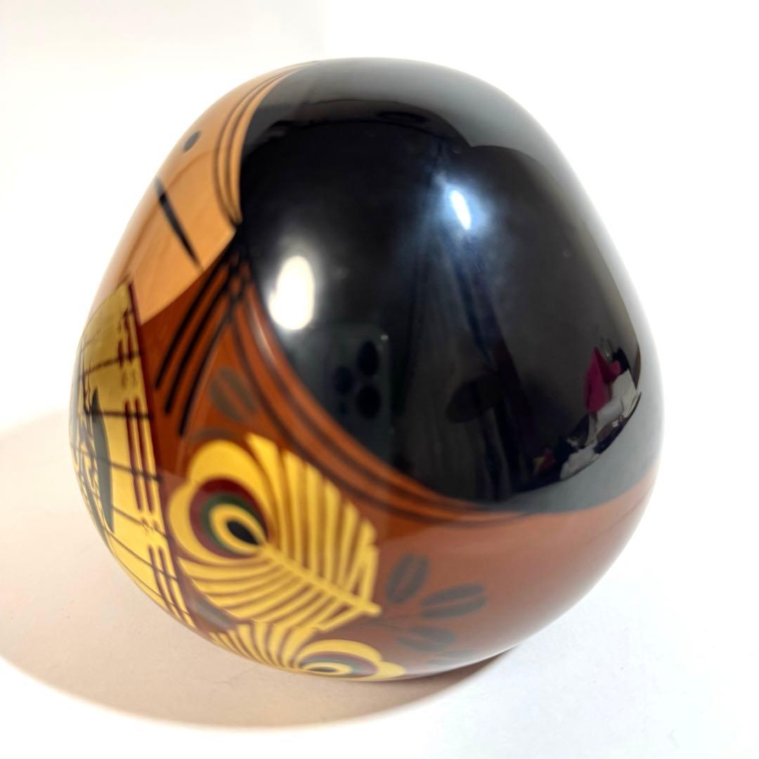 大内人形5点&紀州雛1点 木製漆塗り台付