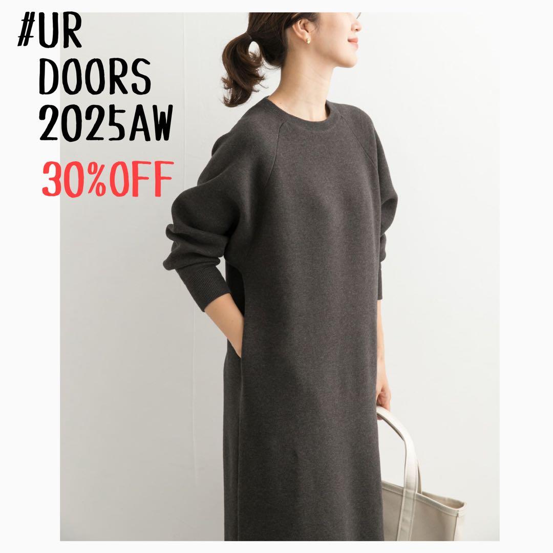 ★新品未使用タグ付き★UR DOORS＊スウェットライクニットワンピース
