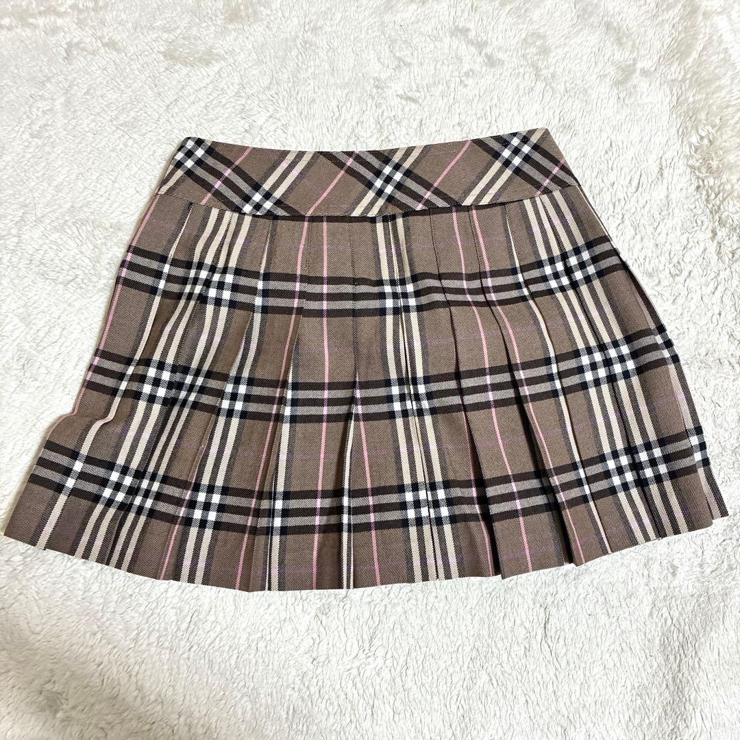 美品✨バーバリー ブルーレーベル ノバチェック プリーツ　ラップスカート　Y2K