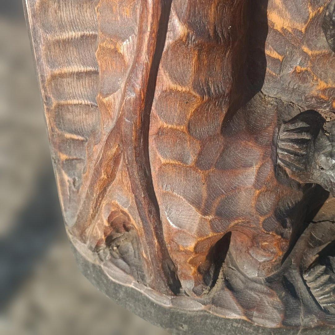 w*a様 ６０９２）木彫りの熊　丸太　天然木　壁掛け？