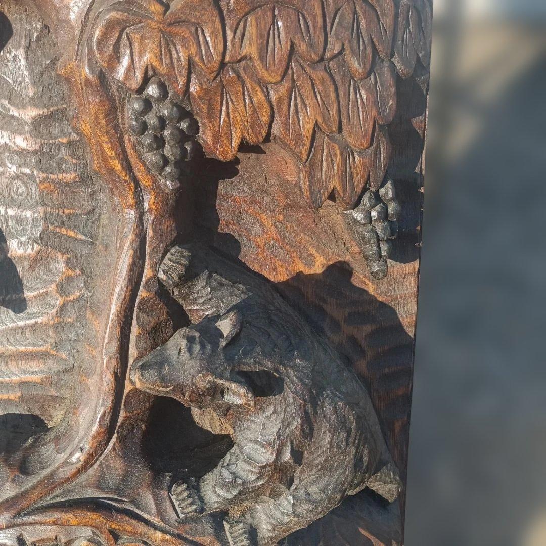 w*a様 ６０９２）木彫りの熊　丸太　天然木　壁掛け？