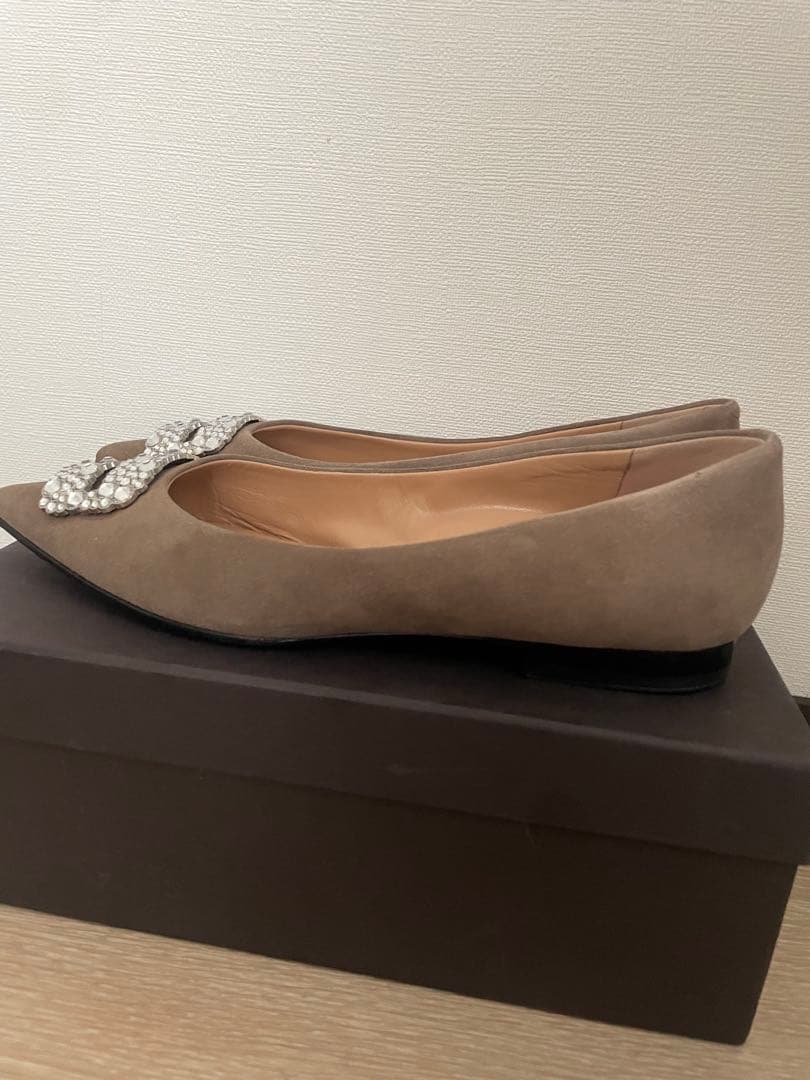 PELLICO ビジュー付きフラットシューズ グレー