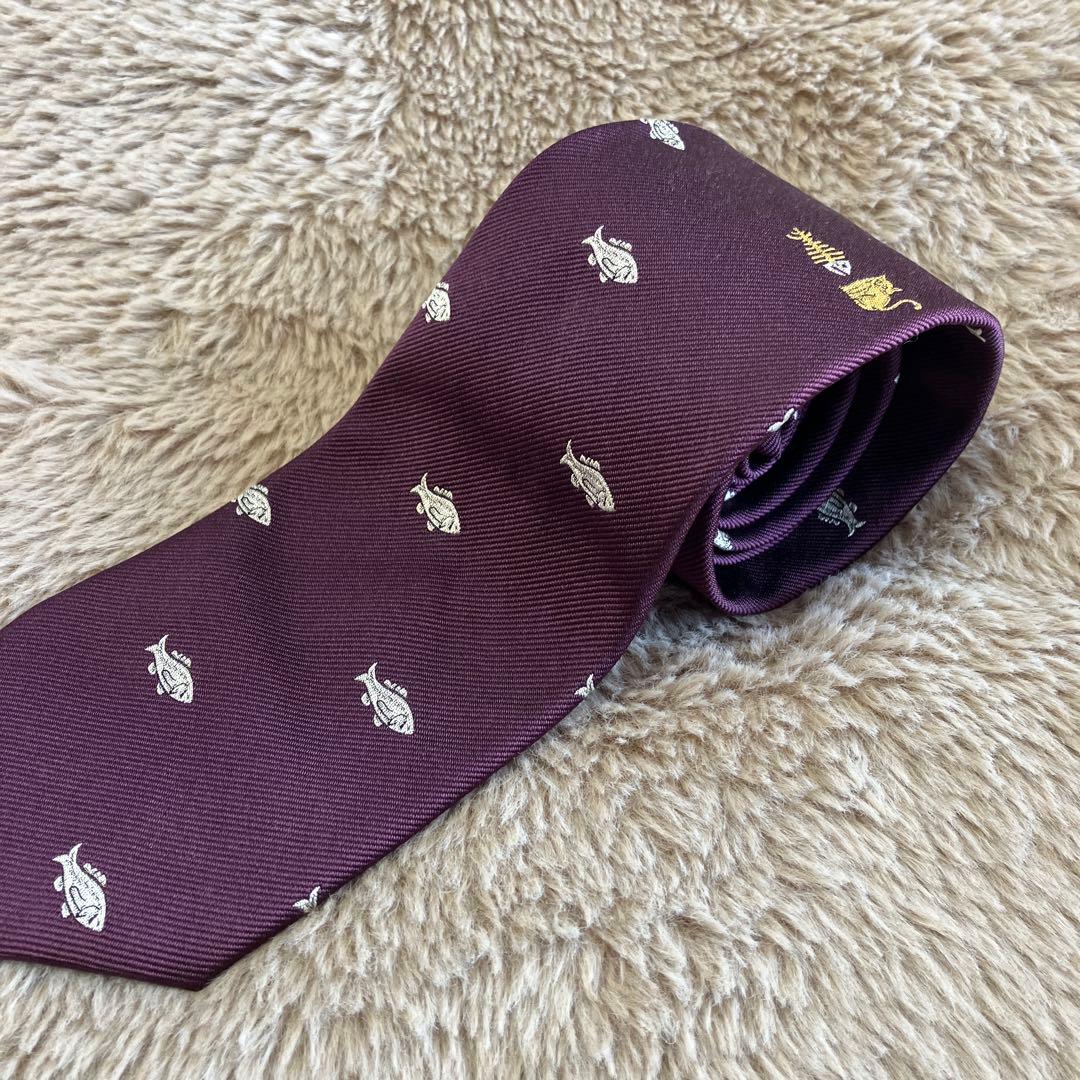 J.PRESS クラシックフィッシュ シルクタイ（バーガンディ）