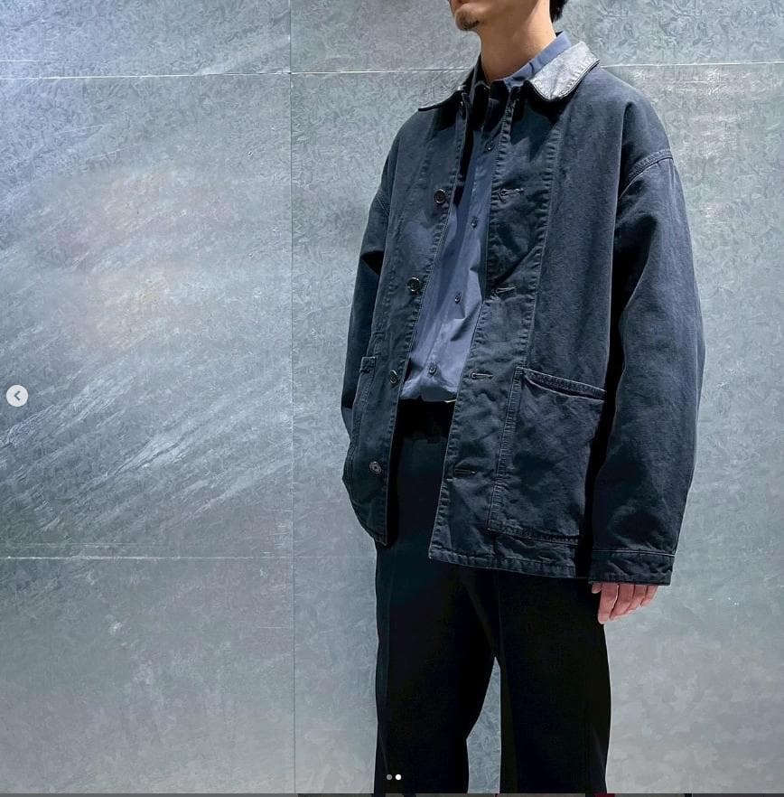 【25AW】H BEAUTY&YOUTH フェードレザーカラーカバーオールOvy