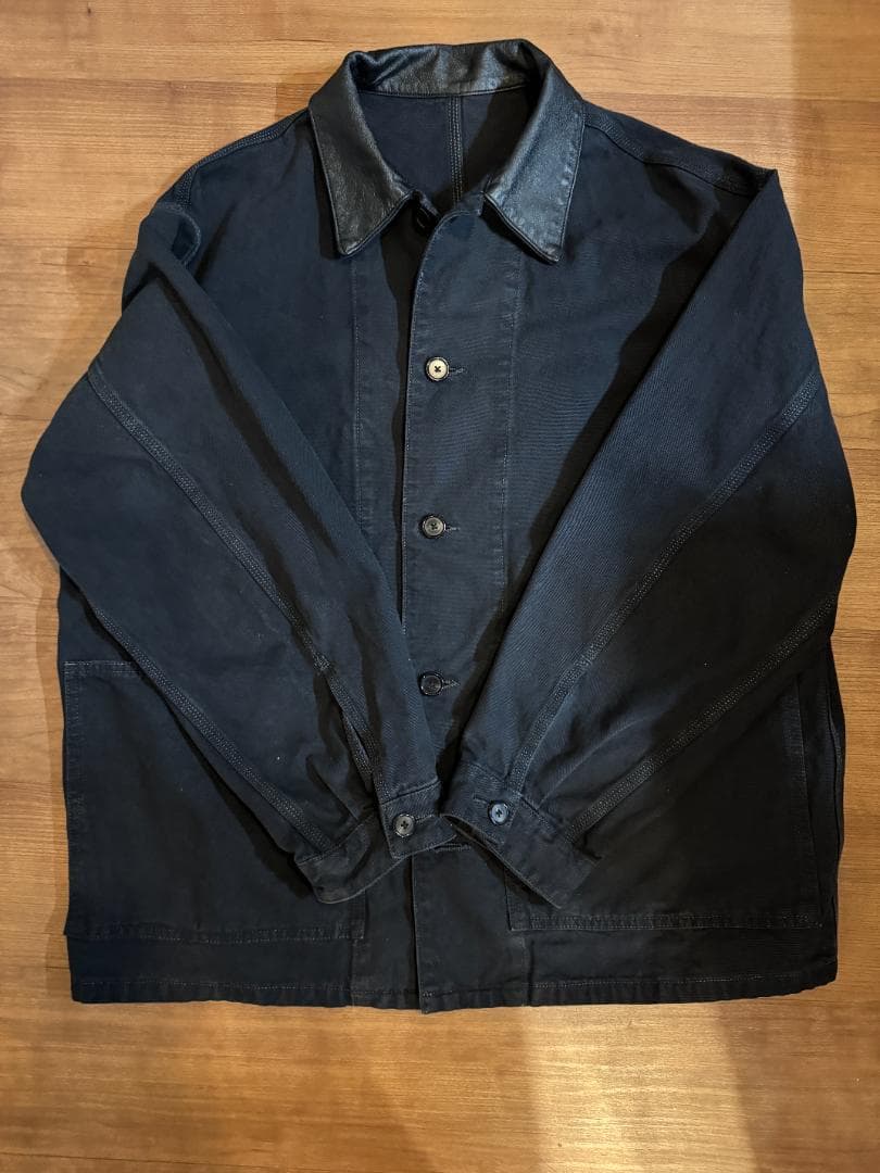 【25AW】H BEAUTY&YOUTH フェードレザーカラーカバーオールOvy