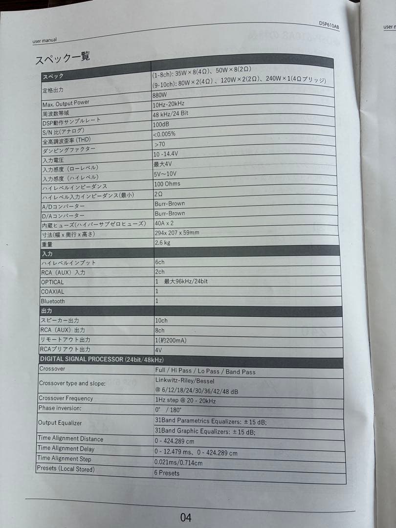 【美品】μ-Dimension DSP610AB