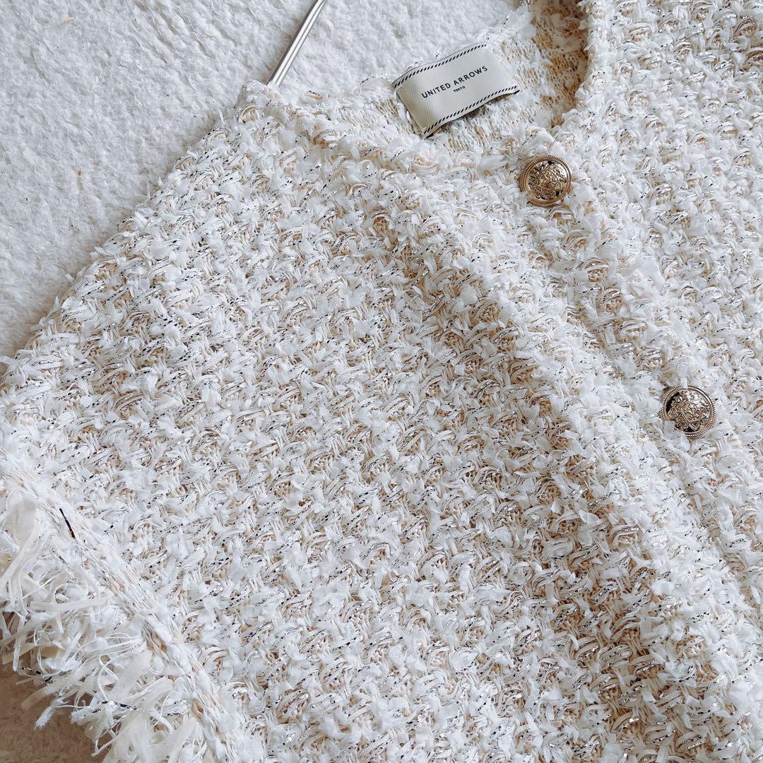 【美品】定価3.3万 ユナイテッドアローズ ファンシーツイード ニット ベスト
