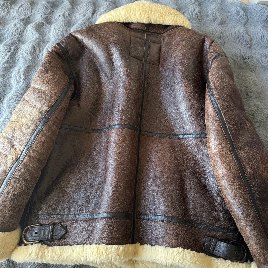 ジャグオさま 羊革 B-3 フライトジャケット リアルムートン Mサイズ