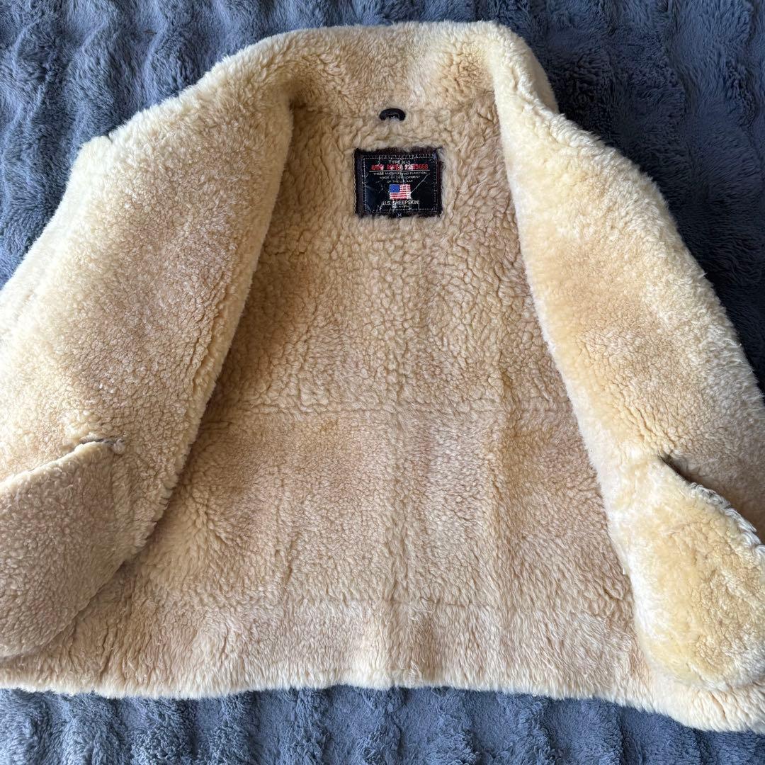 ジャグオさま 羊革 B-3 フライトジャケット リアルムートン Mサイズ