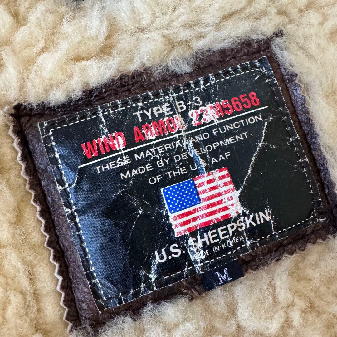 ジャグオさま 羊革 B-3 フライトジャケット リアルムートン Mサイズ