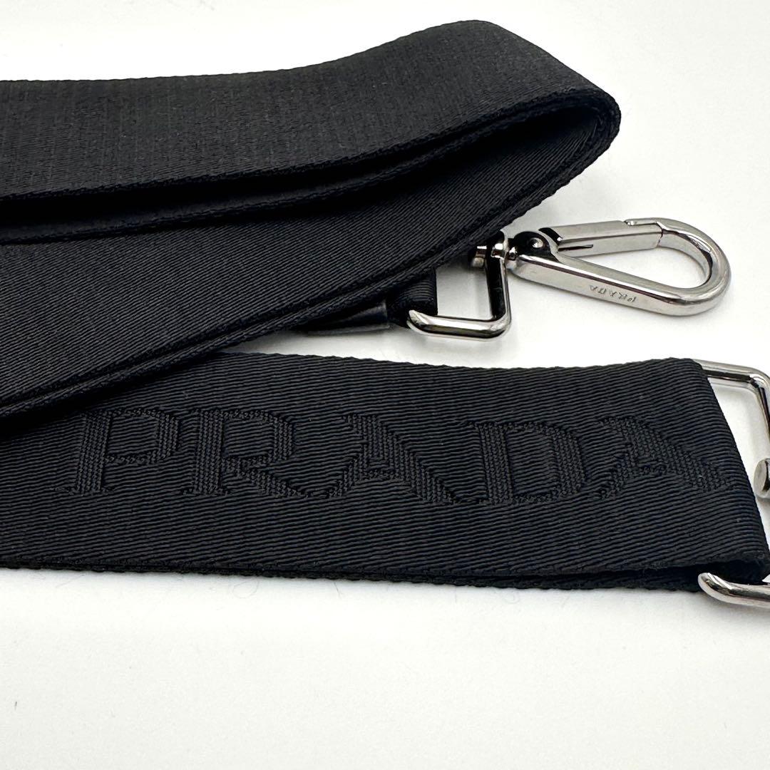 近年ロゴ✨PRADA ショルダーストラップ 単品 紐 ST バッグ 斜め掛け 黒