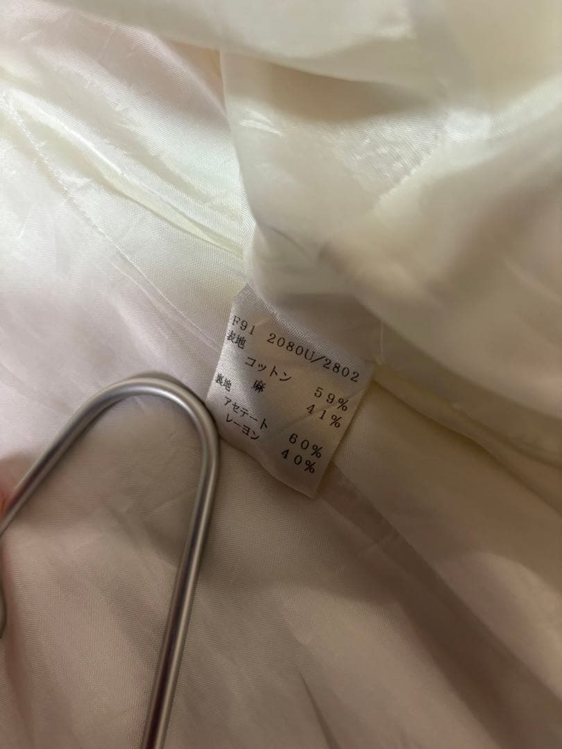 CELINE セリーヌ ダブルボタンジャケット　コットンリネン　オフ白