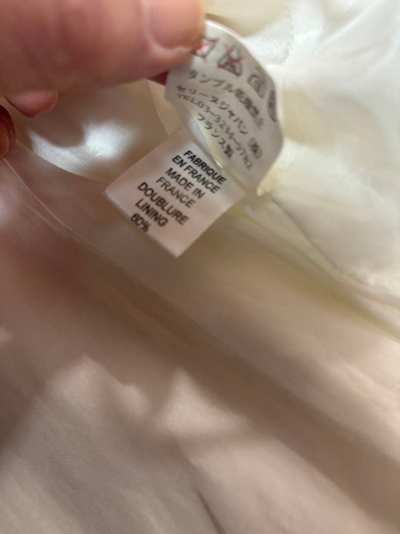 CELINE セリーヌ ダブルボタンジャケット　コットンリネン　オフ白