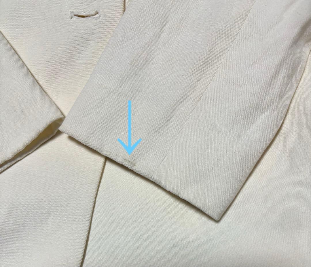 CELINE セリーヌ ダブルボタンジャケット　コットンリネン　オフ白