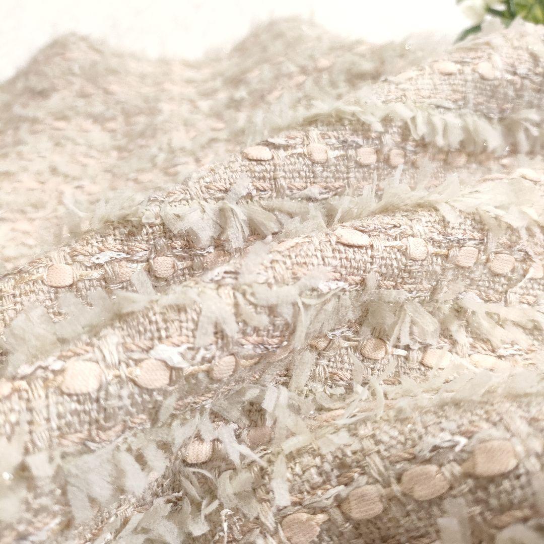 新品✨FOXEY　ミックスツイードショートパンツ　ピンクベージュ　38