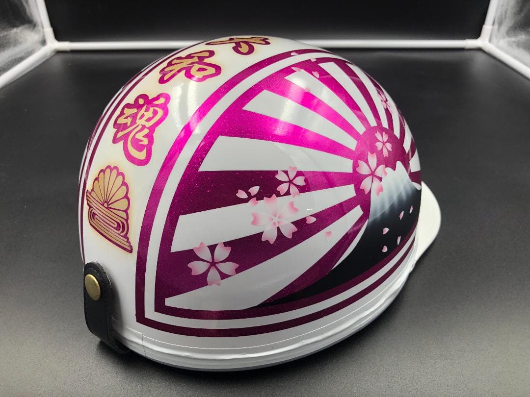 コルク半　カスタム　富士日章　マジック　ホワイトピンク　ラメ　桜　文字あり