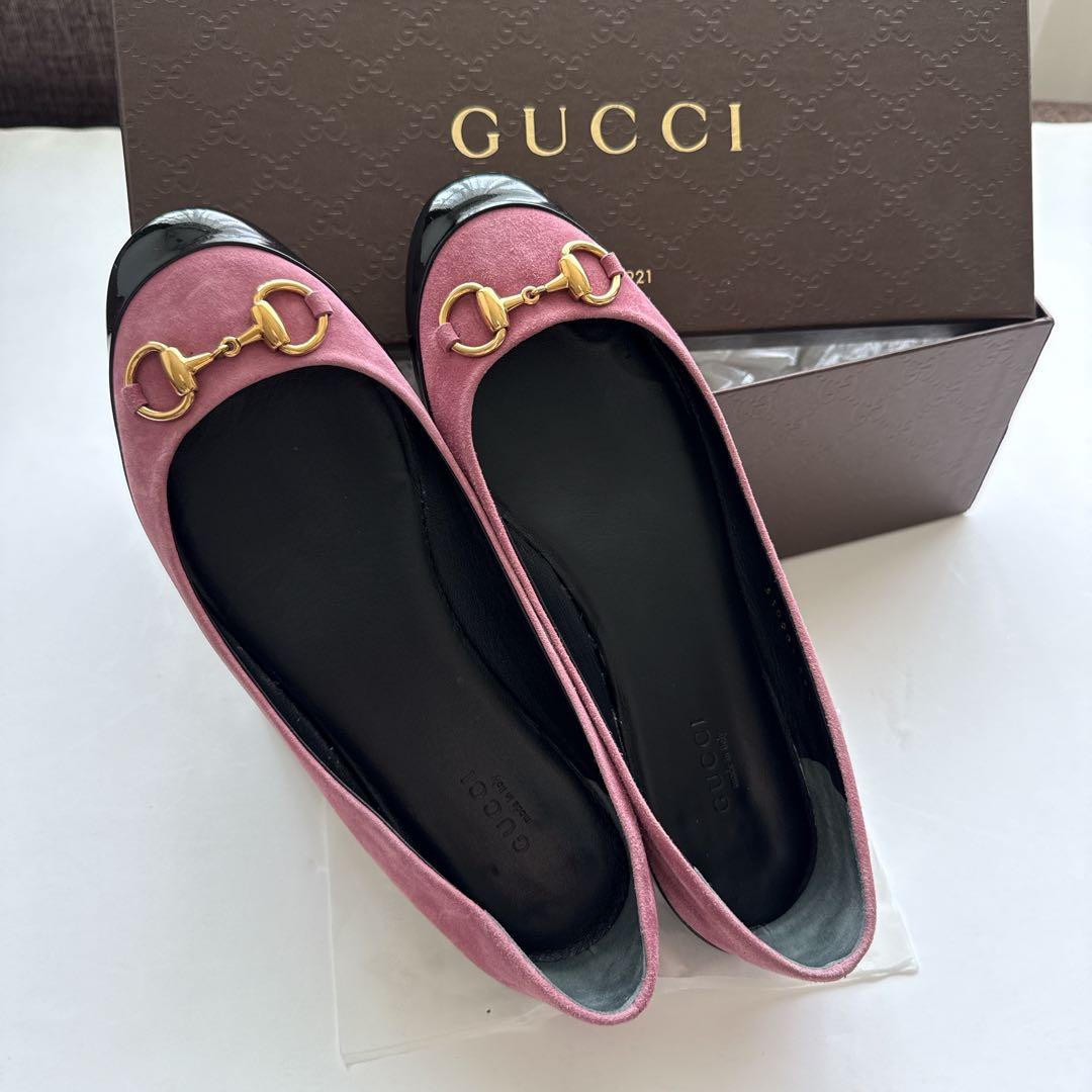 ※断捨離セーラームーン※【美品】GUCCI ピンク バレエシューズ
