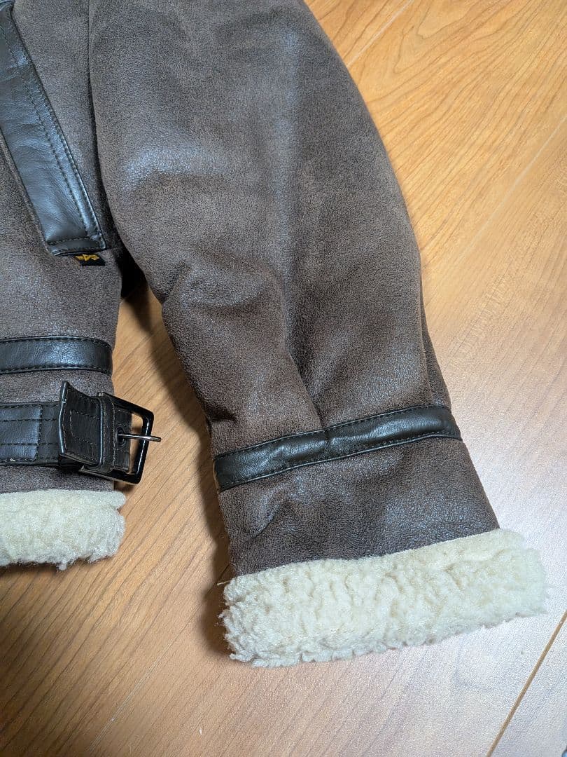 ALPHA　b-3　フェイクムートンレザージャケット　 Lサイズ