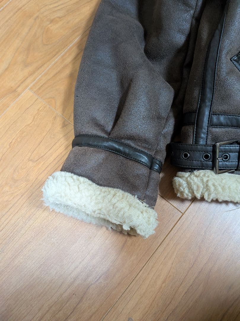 ALPHA　b-3　フェイクムートンレザージャケット　 Lサイズ