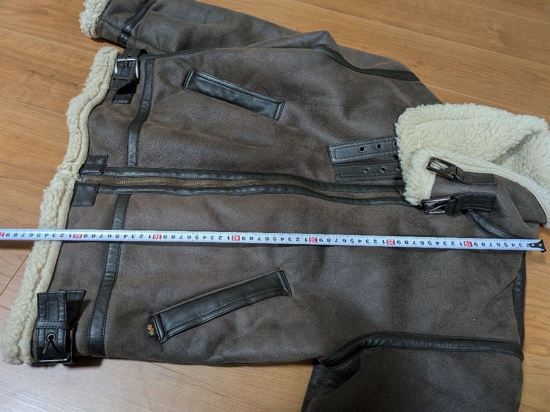 ALPHA　b-3　フェイクムートンレザージャケット　 Lサイズ