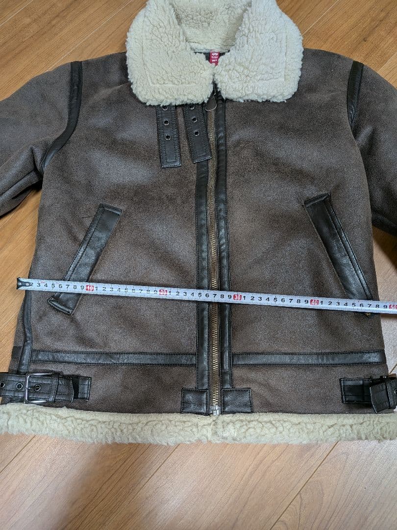 ALPHA　b-3　フェイクムートンレザージャケット　 Lサイズ