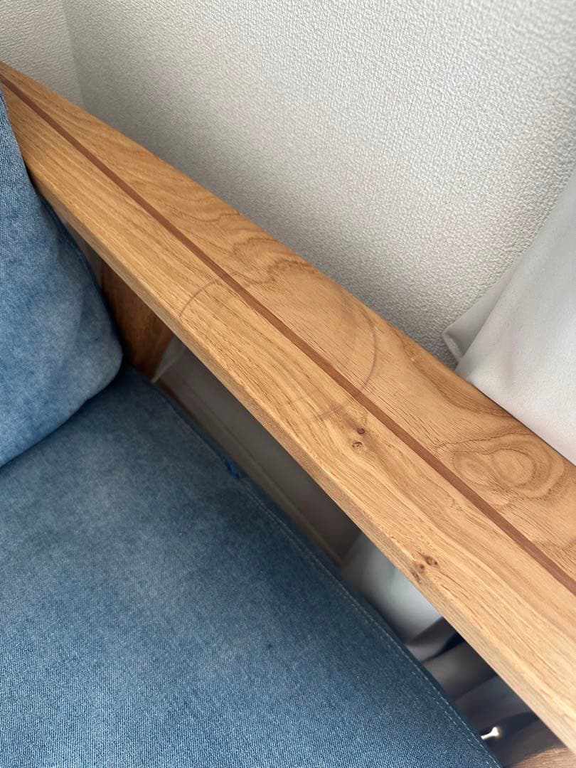 ［引取限定］ベイフロー　3人掛けデニムソファー