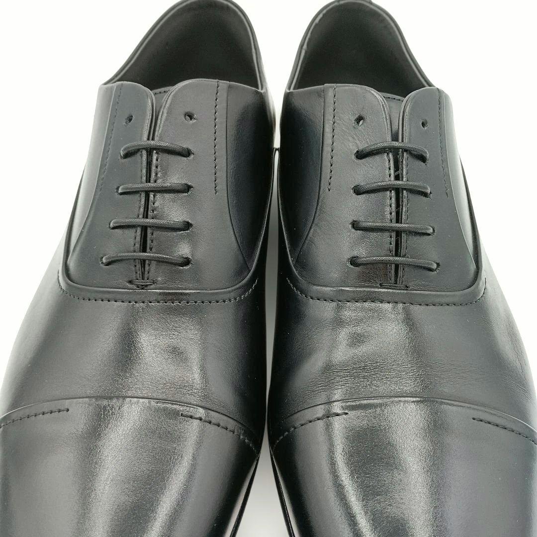 未使用級【ヒューゴボス】ストレートチップ 内羽根 黒 ビジネスシューズ