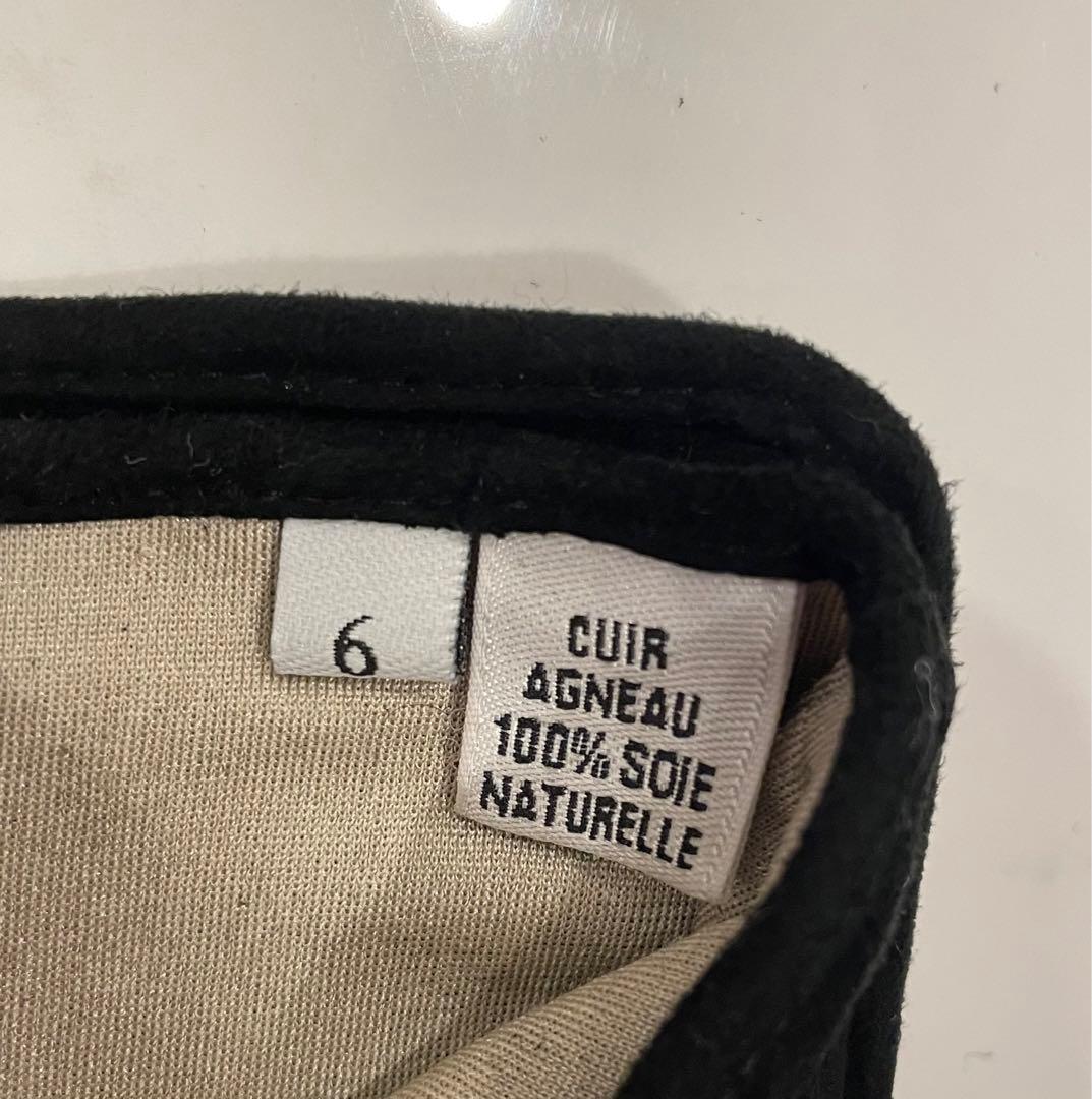 GANTIER CAUSSE ガンコース ロンググローブ　手袋　黒　スェード美品