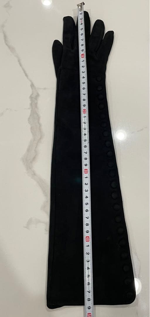 GANTIER CAUSSE ガンコース ロンググローブ　手袋　黒　スェード美品