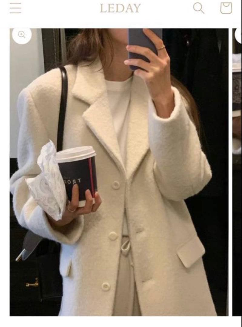 【leday】Ounce lily alpaca jacket ivory