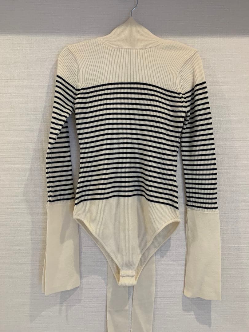 トップス Rosarymoon Back Ribbon Rib Leotard Ivory