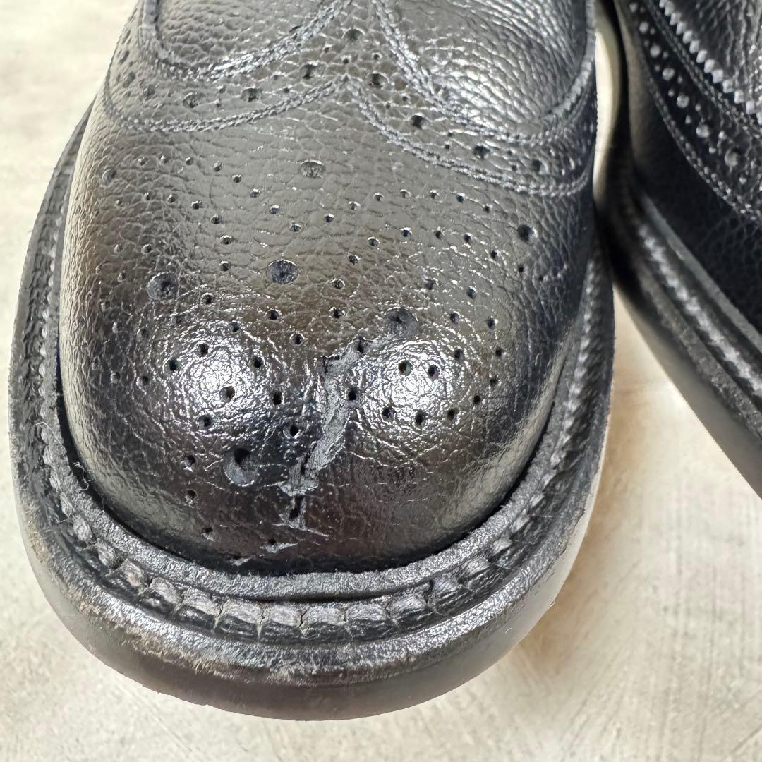 リーガル REGAL 2585 ウィングチップ シボ革 黒 25.5㎝