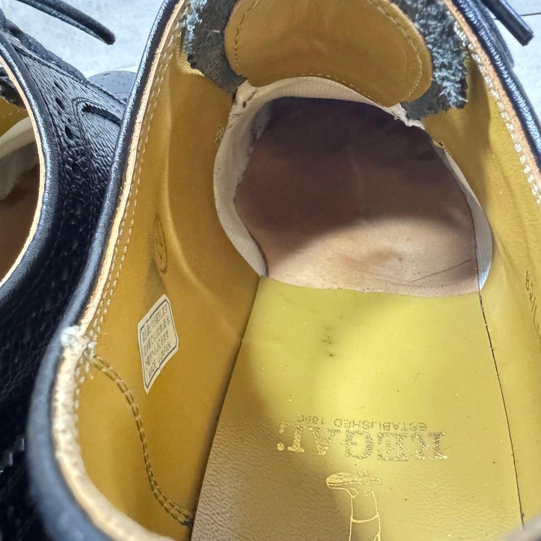 リーガル REGAL 2585 ウィングチップ シボ革 黒 25.5㎝