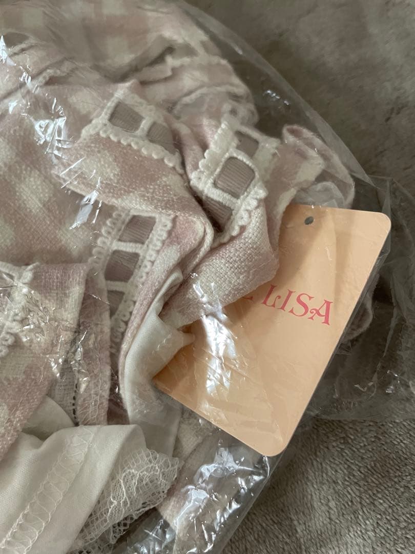 【新品 】 リズリサ はしごリボンギンガムティアードスカパン ピンク