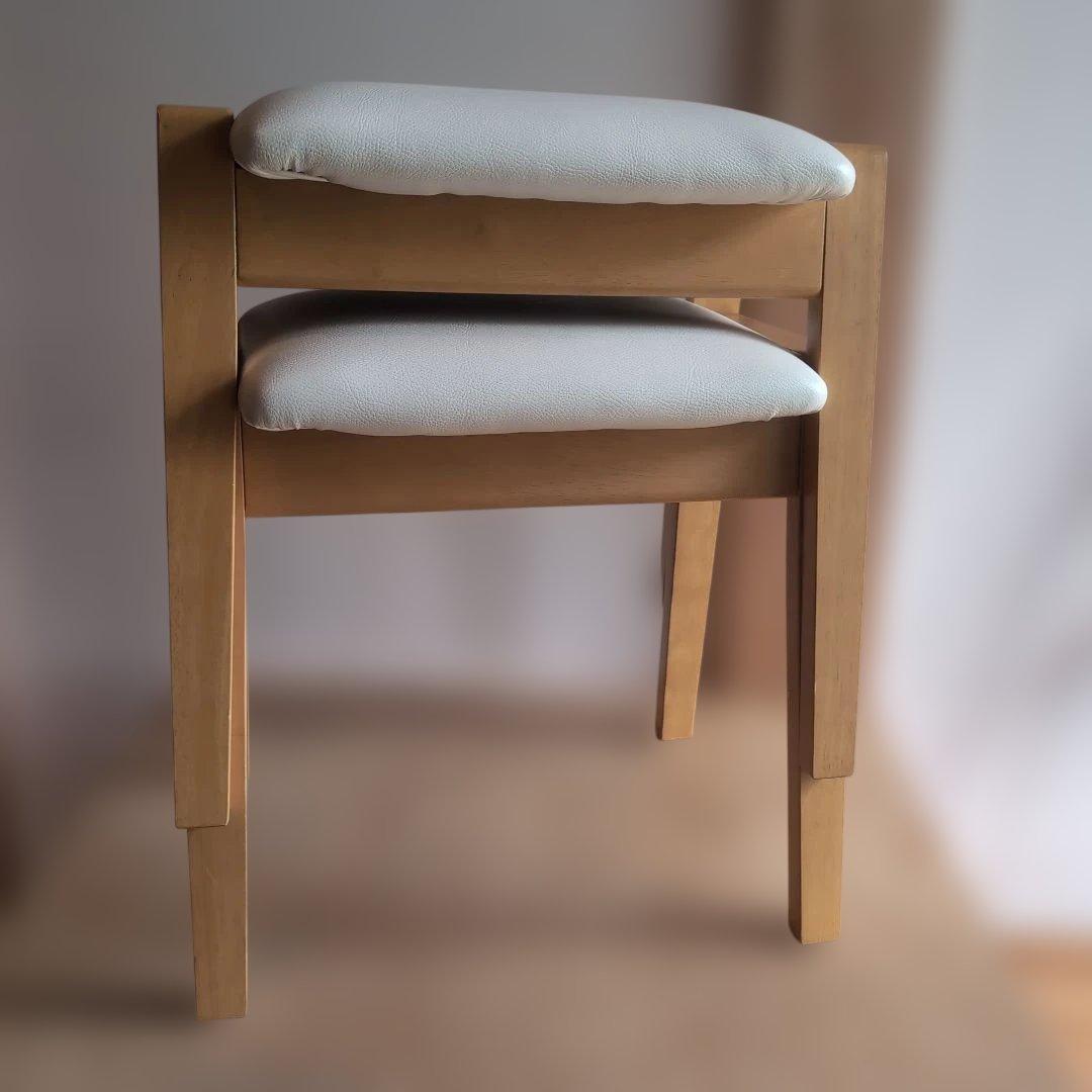 スツール ２脚セット ナチュラル スタッキングチェア 北欧 ベルメゾン