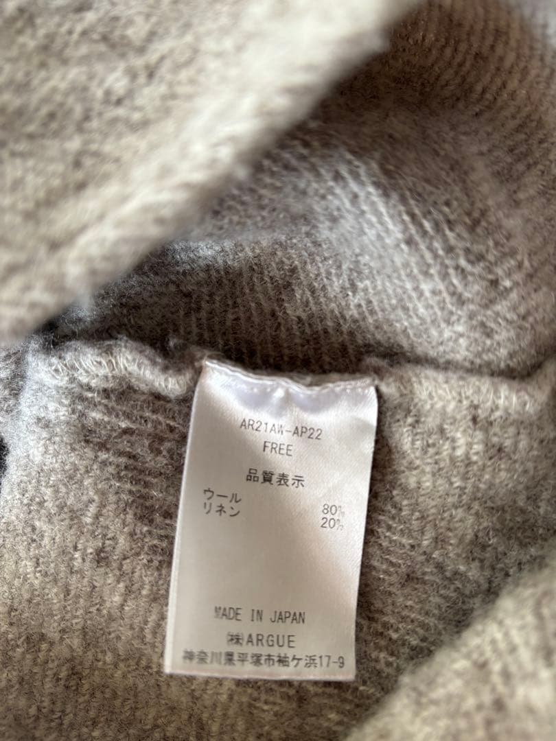 ジャケット・アウター argue SHETLAND WOOL LINEN VINTAGE PONCHO