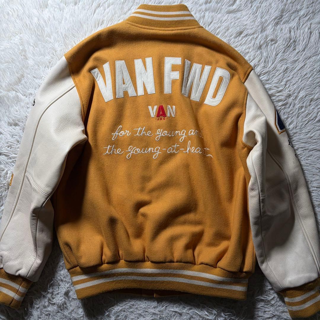 美品■VAN JACKET スタジャン　フルデコ　袖レザー　ワッペン　LL