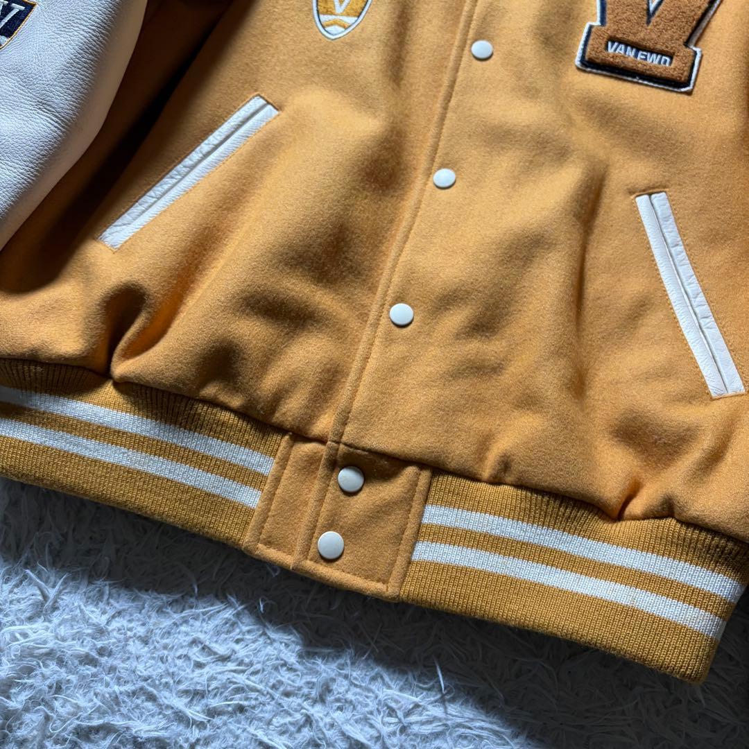 美品■VAN JACKET スタジャン　フルデコ　袖レザー　ワッペン　LL