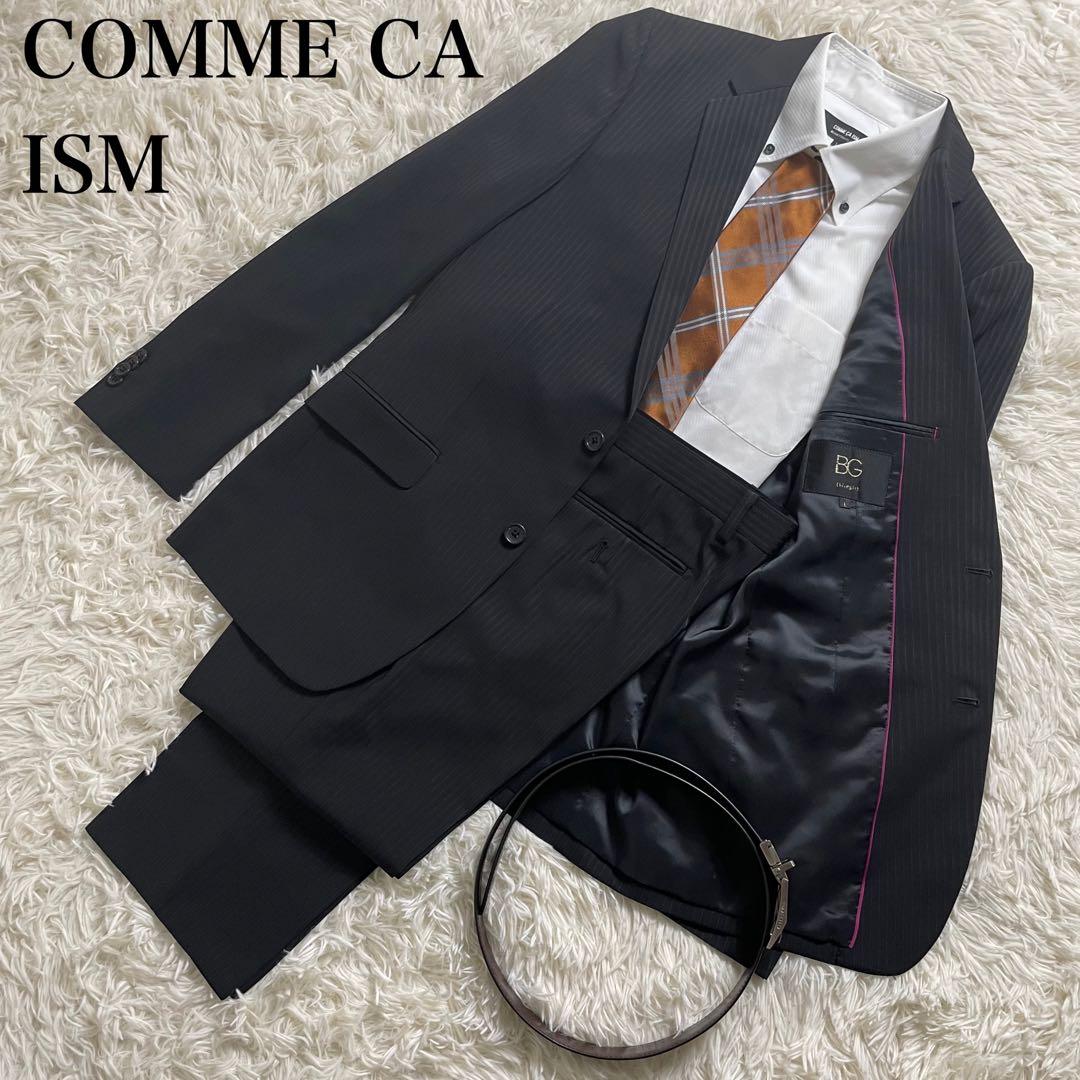 コムサイズム　スーツ　5点　セット　ワイシャツ　ネクタイ　ベルト　黒　L