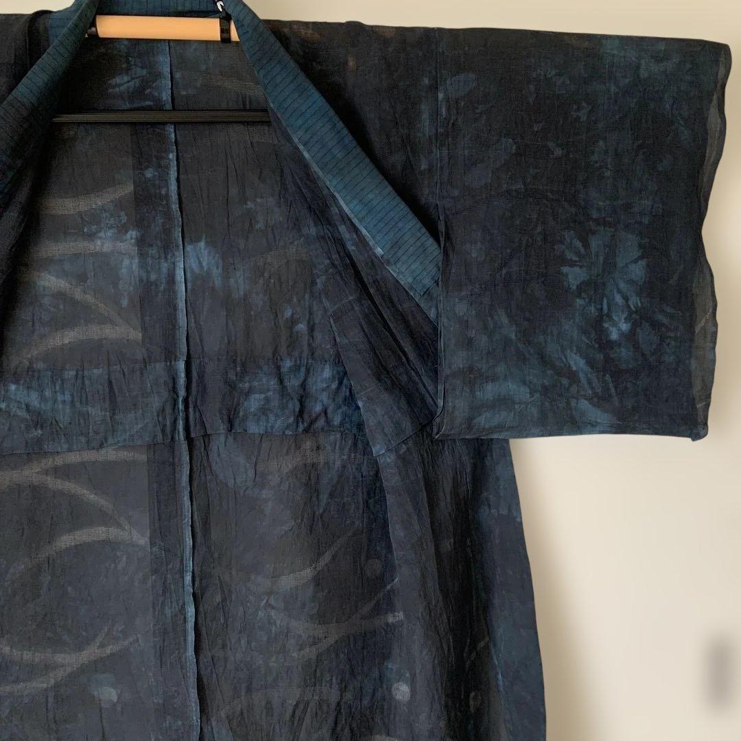 【三花】本麻　洗える長襦袢　2色　むら染め　カラー襦袢　リサイクル　管理k1