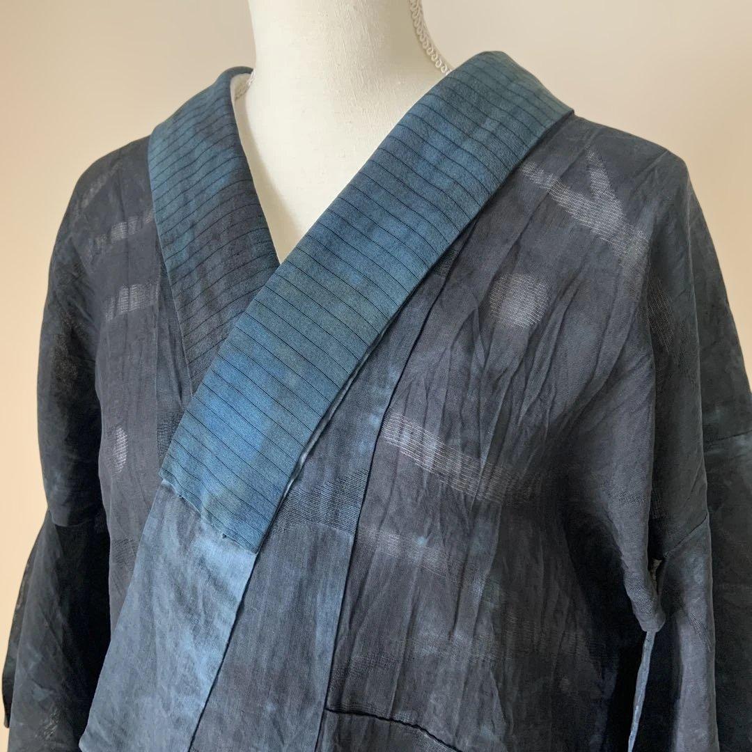 【三花】本麻　洗える長襦袢　2色　むら染め　カラー襦袢　リサイクル　管理k1