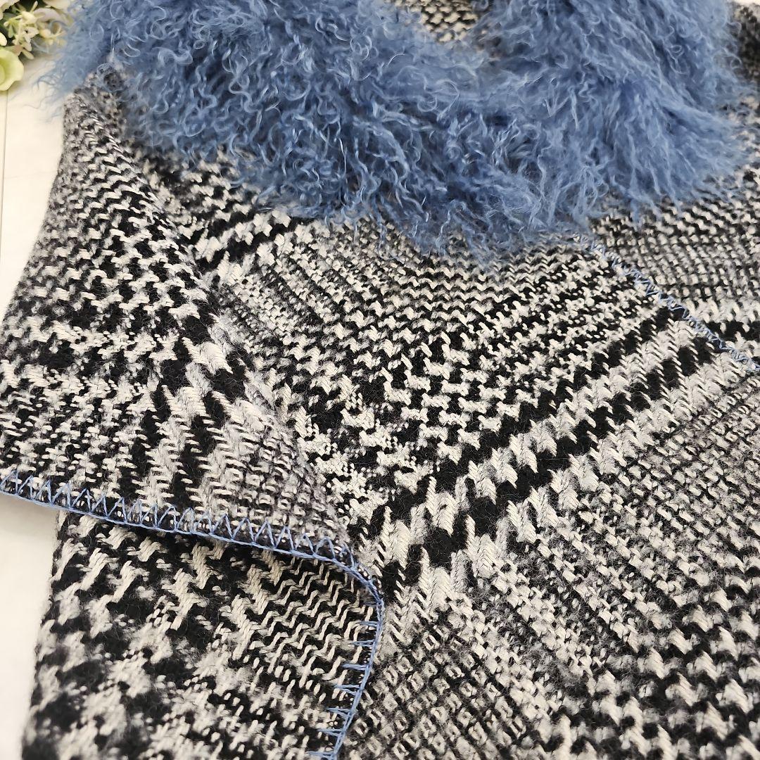 美品【TWIN SET】イタリア ファーストール 大判マフラー定価64,900円