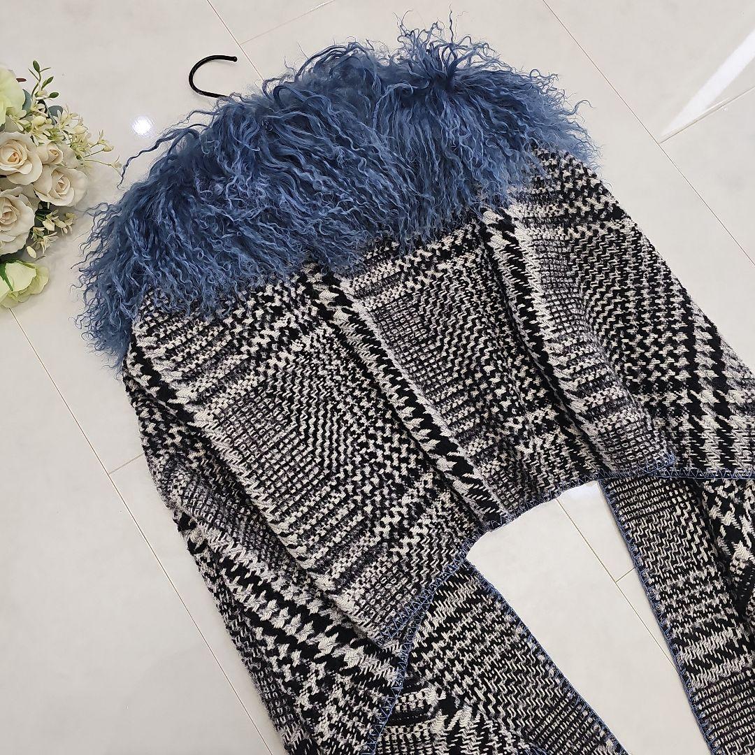 美品【TWIN SET】イタリア ファーストール 大判マフラー定価64,900円